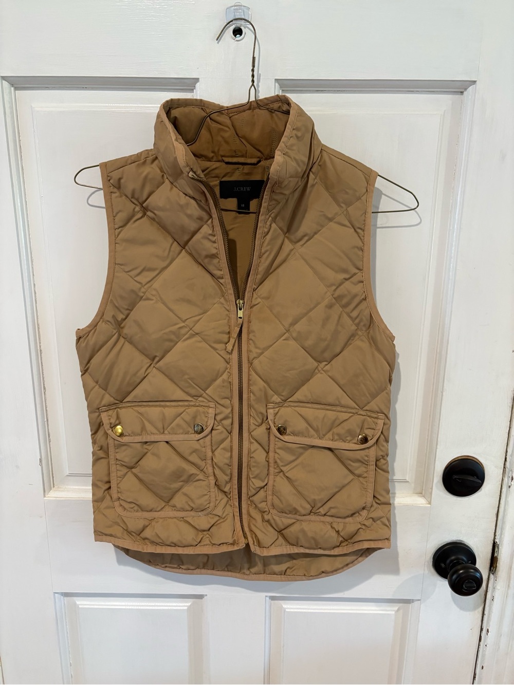 J. Crew Quilted Camel Brown Sleeveless Puffer Vest